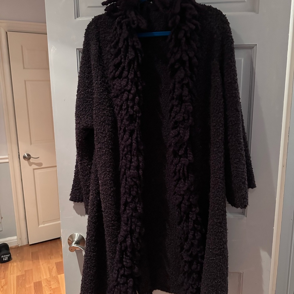 Women's Plum Textured Sweater Coat